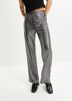 Spodnie shirtowe z połyskiem, z szerokimi nogawkami ze sklepu bonprix w kategorii Spodnie damskie - zdjęcie 170607122
