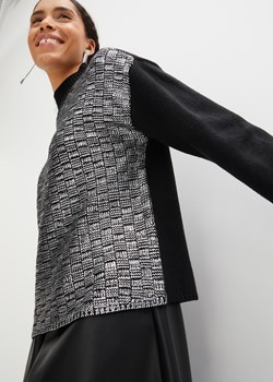 Sweter z połyskującym nadrukiem ze sklepu bonprix w kategorii Swetry damskie - zdjęcie 170607134