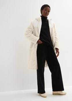 Płaszcz z  polaru baranka w połączeniu z innym materiałem ze sklepu bonprix w kategorii Płaszcze damskie - zdjęcie 170607862