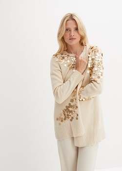 Sweter bez zapięcia z cekinami ze sklepu bonprix w kategorii Swetry damskie - zdjęcie 170608102