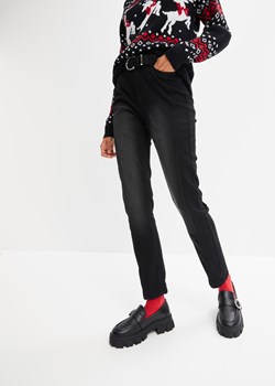 Dżinsy ocieplane z prostymi nogawkami i wygodnym paskiem ze sklepu bonprix w kategorii Jeansy damskie - zdjęcie 170608113