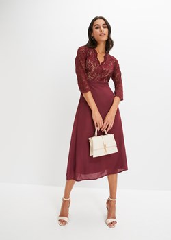 Sukienka midi szyfonowa z koronką ze sklepu bonprix w kategorii Sukienki - zdjęcie 170608150