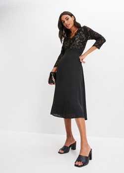 Sukienka midi szyfonowa z koronką ze sklepu bonprix w kategorii Sukienki - zdjęcie 170608153