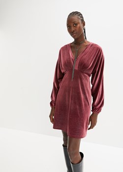 Sukienka z aksamitu z brokatowym połyskiem i głębokim dekoltem w serek ze sklepu bonprix w kategorii Sukienki - zdjęcie 170608154