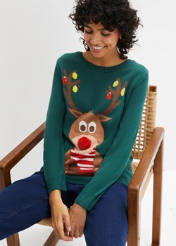 "Sweter bożonarodzeniowy ""Renifer""" ze sklepu bonprix w kategorii Swetry damskie - zdjęcie 170608222