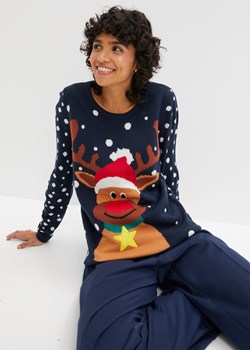 Sweter z bożonarodzeniowym motywem ze sklepu bonprix w kategorii Swetry damskie - zdjęcie 170608230