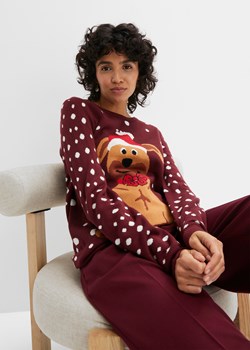 Sweter z bożonarodzeniowym motywem ze sklepu bonprix w kategorii Swetry damskie - zdjęcie 170608234