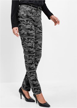 Spodnie ze stretchem z nadrukiem ze sklepu bonprix w kategorii Spodnie damskie - zdjęcie 170608401