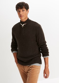 Sweter z guzikiem kołkiem ze sklepu bonprix w kategorii Swetry męskie - zdjęcie 170608440
