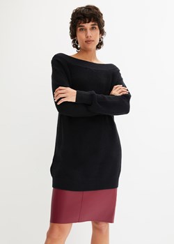 Sweter w prążek z dekoltem w łódkę ze sklepu bonprix w kategorii Swetry damskie - zdjęcie 170608924