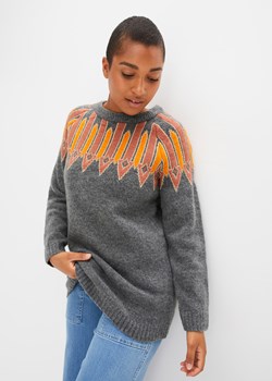 Sweter dzianinowy z połyskującą nitką ze sklepu bonprix w kategorii Swetry damskie - zdjęcie 170608962