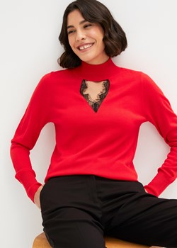 Sweter z koronką ze sklepu bonprix w kategorii Swetry damskie - zdjęcie 170609012