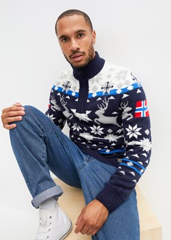 Sweter ze stójką w norweski wzór ze sklepu bonprix w kategorii Swetry męskie - zdjęcie 170609174