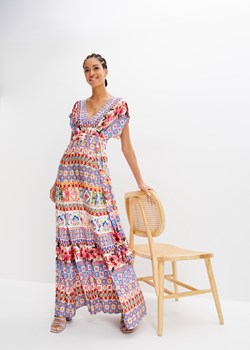 Długa sukienka z wiązanym paskiem ze sklepu bonprix w kategorii Sukienki - zdjęcie 170609451