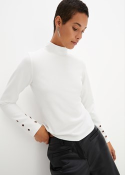 Shirt z długim rękawem i ozdobnymi oczkami ze sklepu bonprix w kategorii Bluzki damskie - zdjęcie 170609600