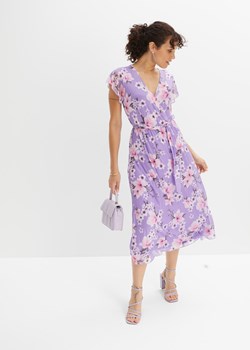 Sukienka midi z siatkowego materiału z nadrukiem ze sklepu bonprix w kategorii Sukienki - zdjęcie 170609970