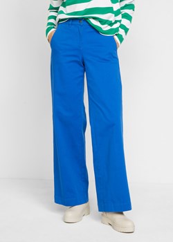 Szerokie spodnie twillowe z bawełny organicznej ze sklepu bonprix w kategorii Spodnie damskie - zdjęcie 170610210