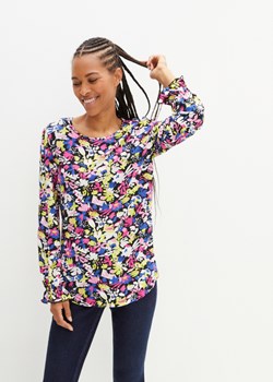 Shirt z wiskozy z długimi rękawami z falbaną ze sklepu bonprix w kategorii Bluzki damskie - zdjęcie 170610230