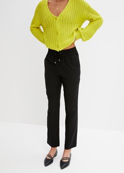 Spodnie 7/8 z wysoką talią z wygodnym paskiem ze sklepu bonprix w kategorii Spodnie damskie - zdjęcie 170610731