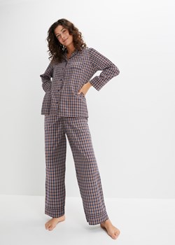 Piżama oversized z plisą guzikową, z tkaniny ze sklepu bonprix w kategorii Piżamy damskie - zdjęcie 170611551
