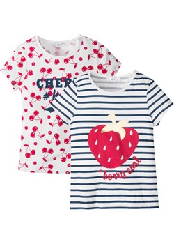 T-shirt dziewczęcy (2 szt.), bawełna organiczna ze sklepu bonprix w kategorii Bluzki dziewczęce - zdjęcie 170611680