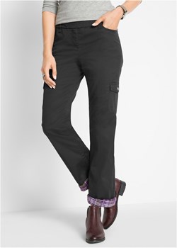 Spodnie bojówki ocieplane, z gumką w talii ze sklepu bonprix w kategorii Spodnie damskie - zdjęcie 170612014