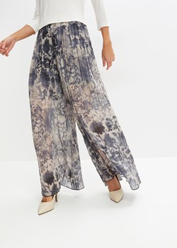 Szerokie spodnie plisowane ze sklepu bonprix w kategorii Spodnie damskie - zdjęcie 170612382