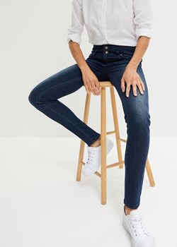 Dżinsy SKINNY z wysoką talią i długą plisą guzikową ze sklepu bonprix w kategorii Jeansy damskie - zdjęcie 170612404