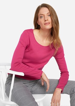 Shirt bawełniany z okrągłym dekoltem i długim rękawem ze sklepu bonprix w kategorii Bluzki damskie - zdjęcie 170612753
