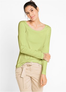 Shirt bawełniany z okrągłym dekoltem i długim rękawem ze sklepu bonprix w kategorii Bluzki damskie - zdjęcie 170612760