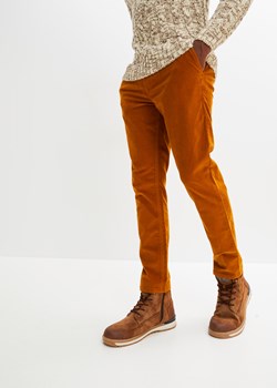 Spodnie sztruksowe z gumką w talii Regular Fit Straight, krótsza długość ze sklepu bonprix w kategorii Spodnie męskie - zdjęcie 170612890