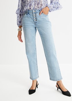 Dżinsy z guzikami ze sztrasów, z bawełny z recyklingu ze sklepu bonprix w kategorii Jeansy damskie - zdjęcie 170613280