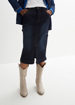 Spódnica dżinsowa z elementami w stylu worker ze sklepu bonprix w kategorii Spódnice - zdjęcie 170613444