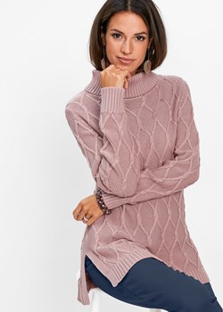 Sweter dzianinowy w warkocze ze sklepu bonprix w kategorii Swetry damskie - zdjęcie 170613863