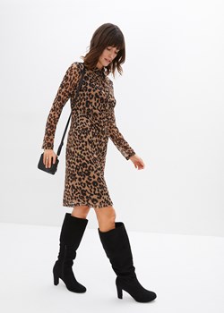 Sukienka siatkowa z nadrukiem w cętki leoparda ze sklepu bonprix w kategorii Sukienki - zdjęcie 170614513