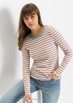 Shirt w prążek z bawełny organicznej ze sklepu bonprix w kategorii Bluzki damskie - zdjęcie 170615403
