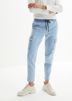 Dżinsy bojówki ze stretchem, mid waist, cropped ze sklepu bonprix w kategorii Jeansy damskie - zdjęcie 170615541