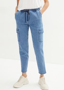 Dżinsy bojówki ze stretchem, mid waist, cropped ze sklepu bonprix w kategorii Jeansy damskie - zdjęcie 170615554