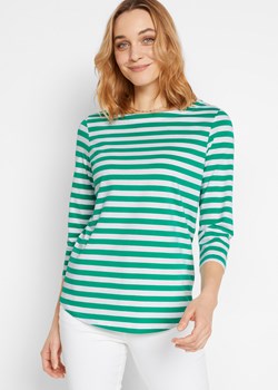 Shirt z rękawami 3/4 i dekoltem w łódkę ze sklepu bonprix w kategorii Bluzki damskie - zdjęcie 170615640