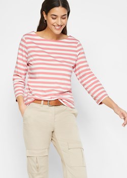 Shirt z rękawami 3/4 i dekoltem w łódkę ze sklepu bonprix w kategorii Bluzki damskie - zdjęcie 170615662