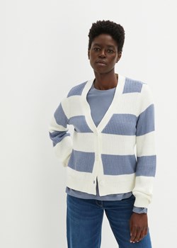 Sweter rozpinany w paski, z guzikami ze sklepu bonprix w kategorii Swetry damskie - zdjęcie 170615853