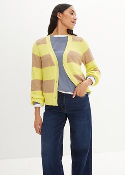 Sweter rozpinany w paski, z guzikami ze sklepu bonprix w kategorii Swetry damskie - zdjęcie 170615854