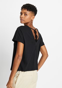 T-shirt w ażurowy wzór, z koronką ze sklepu bonprix w kategorii Bluzki damskie - zdjęcie 170616491