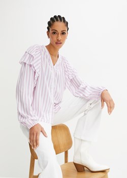 Bluzka w paski, z falbanami ze sklepu bonprix w kategorii Bluzki damskie - zdjęcie 170616892