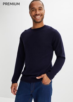 Sweter wełniany z domieszką materiału Good Cashmere Standard®, okrągły dekolt ze sklepu bonprix w kategorii Swetry męskie - zdjęcie 170617183