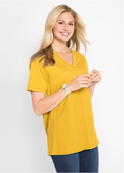 Długi shirt z dekoltem w szpic (5 sztuk), krótki rękaw ze sklepu bonprix w kategorii Bluzki damskie - zdjęcie 170617420
