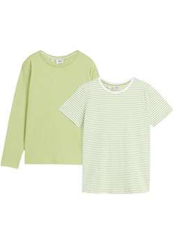T-shirt dziewczęcy + shirt z długim rękawem z bawełny organicznej (2 szt.) ze sklepu bonprix w kategorii Bluzki dziewczęce - zdjęcie 170617892