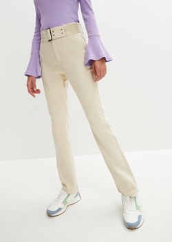 Spodnie ze stretchem, z paskiem ze sklepu bonprix w kategorii Spodnie damskie - zdjęcie 170618231