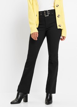 Spodnie ze stretchem, z paskiem ze sklepu bonprix w kategorii Spodnie damskie - zdjęcie 170618232