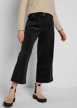 Szerokie spodnie sztruksowe culotte high-waist z wygodnym paskiem, dł. 7/8 ze sklepu bonprix w kategorii Spodnie damskie - zdjęcie 170618662